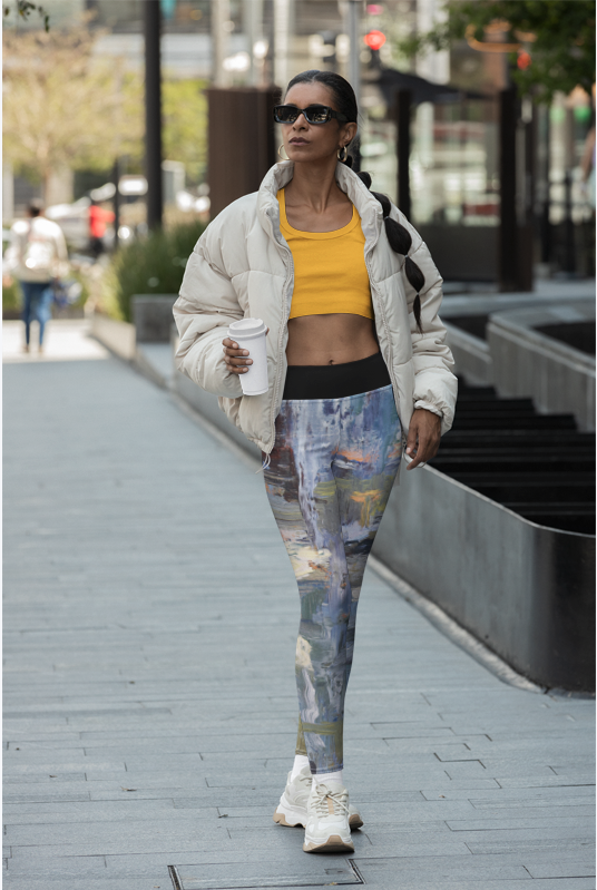 Ocean Foam Abstract Leggings